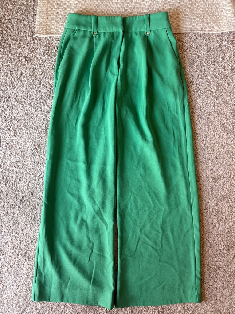Exquise Kelly Green Petite Wide-legged trouser pants